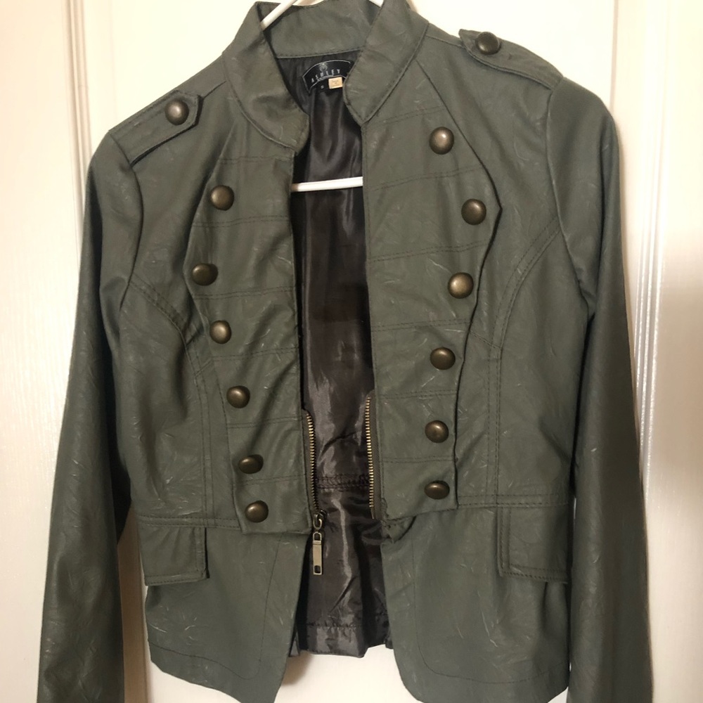 Olive green moto jacket